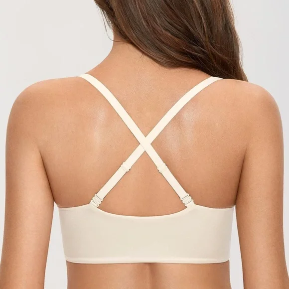 Women's Push Up Bra Wireless Padded No Underwire Bralettes Lace Plunge Bras - Picture 4 of 6